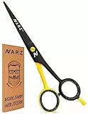 NARZ Professionelle Friseurschere für Friseure und Friseure, 15,2 cm, Edelstahl, Haarschneideschere für Männer und Frauen (Rot Gelb)