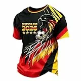 Deutschland T-Shirt Herren Retro Fußball Trikot mit Adler WM 2026 Fußballfans Tee Top Kurzarm Deutschland-Symbol T Shirt Deutsche Flagge Freizeitshirt Klassische Sommer Germany Tshirt (001 Black, L)