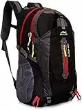 Yunplus 40L Leichtes Wandern Rucksack, Multifunktions Wasser-resistent Casual Camping Trekking Rucksack für Radfahren Reisen Klettern Outdoor Sport - Schwarz