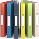 ACROPAQ - 6 x Ringbuch A4 - Mit 2 Ringen, Mit Rückenetiketten, Rückenbreite 3,5 cm, Sommer, Natur Farbkollektion - Ringhefter, Ringordner, Ordner A4 Schmal, Ringmappe A4, Schulordner