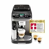 De’Longhi Magnifica Evo Next - Perfetto Kaffeevollautomat mit LatteCrema-Milchaufschäumer, 13 One-Touch-Getränke, Coffee- und Cappuccino Kaffeemaschine, farbiges Touch-Display, Titan (ECAM312.80.TB)