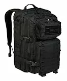 Mil-Tec US Assault Pack Laser Cut Tagesrucksack (36L) • Taktischer Militär Rucksack mit Laser-Cut MOLLE-System • Outdoor Bundeswehr Rucksack,Wanderrucksack für Camping & Einsatz • Schwarz