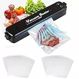 idudu Vakuumiergerät Vakuumierer Folienschweißgerät Vakumiergeräteinschweissgerät Obst Gemüse Fleisch etc Trockene Feuchte Lebensmittel 8x Frische Vacuum Sealer mit 20 Stück 25*17cm Vakuumier Beutel