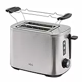AEG Toaster Deli 5, 7 Toasteinstellungen, Countdown-Timer, Stopp-, Auftau-, Aufwärmknopf, Automatische Zentrierung, Cool-Touch-Gehäuse, Breite Schlitze, Krümelschublade, Edelstahl, T5-1-4ST