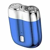 LOPHE Tragbarer Mini Rasierer Elektrischer, Elektrisch Kapsel Rasierer Unisex, Kabellos Rotationsrasierer mit 7000rpm, Leistungsstarker Mini Shaver für die Reiserasur, Blau