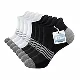 Falechay Sportsocken für Damen Sneaker Socken Herren Kurze Socken 8 Paar Baumwollesocken Atmungsaktive Laufsocken Unisex Halbsocken,Schwarz Weiß 39-42