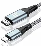 sweguard USB C auf HDMI Kabel 4K 2M,USB Typ C zu HDMI UHD Kabel Geflochten Thunderbolt 5/4/3 Adapter Kompatibel für iPhone 17 16 15 Pro Max,MacBookPro/Air,iMac,iPad,Samsung S25 S24 S23,Surface,Dell