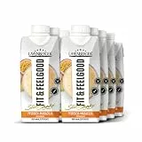 Layenberger Fit&Feelgood Slim Shake Pfirsich-Maracuja, Trinkfertige Mahlzeit zur Gewichtsabnahme und -kontrolle, ersetzt eine Mahlzeit bei nur 208 kcal, glutenfrei, laktosefrei, (8 x 330ml)