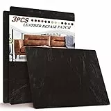 YAFLC kunstleder selbstklebend, 3pcs 28x21cm leder reparatur set, kunstleder selbstklebend lederflicken für leder Sofa Stuhl Autositz Helles Schwarz