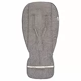 Koeka Sitzauflage Buggy - Universal - Buggy Einlage Sommer - Kinderwagen Sitzeinlage - Atmungsaktiv - Dijon - Frottee Aus Bio-baumwolle - Grau - Einheitsgroße