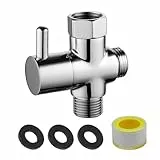 Gobesty 3-Wege-Kippventil, G 1/2, Vollmessing, Dusche, Adapter, Kippventil, Kupfer, Chrom