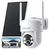 CZEview 2.Gen Überwachungskamera Aussen Akku Solar, Kontinuierliche Aufzeichnung 24/7, Automatische Verfolgung, 2K, 360° PTZ Kamera Überwachung Außen, Kabellos, 2.4GHz WLAN (2. Gen Kamera)