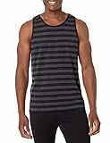 Amazon Essentials Herren Tanktop, Normale Passform, Dunkelgrau Meliert/Schwarz, XL