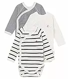 Petit Bateau Unisex BabyLangarm-Body für Neugeborene (3er Pack) , Variante 1, Monate