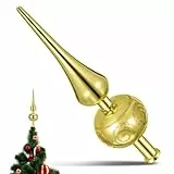 Gadpiparty Christbaumspitze GoldWeihnachtsbaumspitze Dekorative Flaggenmast obere Kappe Ornament für Draußen Indoor Winter Urlaub Baumdekoration Christbaumschmuck