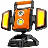 SYLSTAR Akku Strahler 40W, 4000LM Baustrahler LED mit Klemme