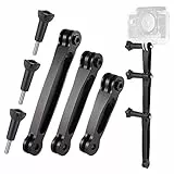 Zocipro 3-in-1 Aluminiumlegierung Verlängerungsarm, Einstellbare Einbeinstativ Halterung, Erweiterungsarm Kompatibel für GoPro 4 5 6 7 8 9,SJCAM und andere Action Kameras