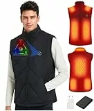 CYCYHEAT Beheizbare Weste Herren mit 7,4V 10000mAh Akku und 4-in-1 Steuerung – Leichte Wattierte Heizweste mit Verbesserter Carbon-Heiztechnologie für Outdoor & Arbeit