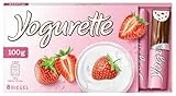 Yogurette Erdbeere Riegel – Fruchtig-frischer Geschmack von Magermilchjoghurt, Erdbeeren & Vollmilchschokolade, als Geschenk – 1 Packung mit 8 einzeln verpackten Riegeln, 100 g