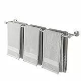 KES Handtuchhalter Doppel Badetuchhalter Edelstahl SUS304 Handtuchstange Badezimmer 86 cm Lang Handtuch Halterung Duschtuchhalter Wandmontage Gebürstet, A2001S86-2