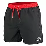 Mount Swiss Herren MS Badeshort, 5013, Black-red, Gr. L