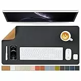 Kork Schreibtischunterlage - Doppelseitige Schreibtischauflage für Büro und Zuhause - Als große Mausunterlage und Schreibtischmatten auf Schreibtischen(Schwarz、80cmx40cm)