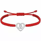 J.Endéar Schwester Armband für Damen Mädchen Silber 925 Handgemachtes Geflochtenes Kordel Verstellbar, Freundschaft Geschenke für Seelenschwester Beste Freunde, Rote