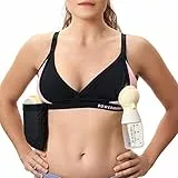 Pump-BH, Milchpumpen-BH, freihändiger Still-BH, Schwangerschafts-BH, einfaches Stillen, kompatibel mit allen Milchpumpen – Bellababy, Lansinoh, Medela, Tommee Tippee und alle anderen, schwarz / pink,