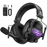 WESEARY Bluetooth Kopfhörer, 2,4G Wireless Gaming Headset mit Mikrofon für PS5, PS4, PC, Switch, Mac, Faltbarer Surround Sound Noise Cancelling mit LED Licht, Über 50 Stunden Akkulaufzeit
