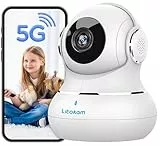 litokam Überwachungskamera Innen, Babyphone mit Kamera 2.4/5ghz Dual-Band WLAN Hundekamera mit app, 5MP Kamera überwachung innen mit AI Bewegungserkennung, Pan/Tilt, Zoom, Kompatibel mit Alexa