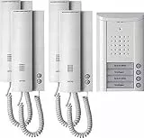 Schneider Electric Ritto Türsprechanlage, Entravox, Komplettset für 4-Familienhaus, Gegensprechanlage mit Beleuchtung und Klingeltasten, weiss, Artikelnummer 1841470