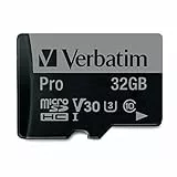 Verbatim Pro U3 - 32 GB Micro SDHC Karte mit MicroSD-zu-SD-Adapter - MicroSD-Speicherkarten für Action-Kameras, Camcorder, Smartphones und Tablets, 47041
