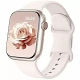 Patented Ersatzarmband Kompatibel mit Sport Apple Watch Armband 40mm 41mm 42mm 38mm, Ersatz armband Silikon Kompatibel mit iWatch SE Series 11 10 9 8 7 6 5 4 3 2 1 Ultra Herren Damen, Blassrosa