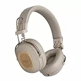 House of Marley Positive Vibration Riddim kabellose On-Ear Bluetooth Kopfhörer - 50 Std. Spielzeit, Faltbare Kopfhörer mit Mikrofon, USB-C Schnellladen, nachhaltige Materialien, Crème