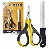 Thunderpaws Professioneller Katzennagelknipser mit abgewinkelter Spitze, Nagelfeile im Lieferumfang enthalten, geeignet für Katzen und Kleintiere