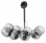 EGLO Solar Lichterkette außen, LED Kette mit 6 Lampenschirmen, Erdspieß mit Solarmodul, Garten Deko Balkon, 3 m lang, schwarz. warmweiß