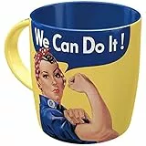 Nostalgic-Art Retro Kaffee-Becher, 330 ml, We can do it – Geschenk-Idee für starke Frauen, Keramik-Tasse, Vintage Design