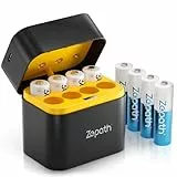 Wiederaufladbare AA-Lithium-Akkus 8 Stück mit Ladegerät, 3000 mWh hohe Kapazität – Lithium-Batterien AA 1,5 V konstant, mehr als 1600 Lebenszyklen für eine lange Lebensdauer