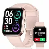 Smartwatch Damen,Smartwatch mit Telefonfunktion,1,7' Touchscreen Schrittzähler Uhr Damen mit Alexa,60+ Sportmodus,Pulsmesser Schlafmonitor SpO2,Whatsapp Erinnerung,IP68 Wasserdicht Fitness Tracker