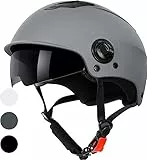 WESTT Escape Skaterhelm Fahrradhelm Inliner Helm I Sonnenvisier I Verstellbarer Kinnriemen I Herren I Damen I Junge Erwachsene I grau l Größe S-M (55-58 cm)