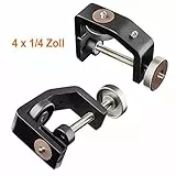 Walimex pro KX-25 Stativ Klemme mit Kugelkopf – Klemmstativ, Blitzklemme, Aluminium, ausziehbare Mittelsäule 12,5-20 cm, für Kamera, LED Leuchten, Halterung für Stativ, Rohr, Platte, Tisch
