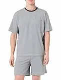 Tommy Hilfiger Herren Pyjama-Set Jersey Mini Stripe Kurz, Mehrfarbig (Black Mini Stripe), XL