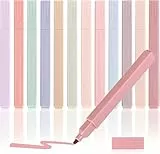 Dacono Ästhetische Textmarker, 12 PC Textmarker Assorted Colors No Bleed Dry Fast Easy to Hold, Pastell Textmarker Marker Stifte für Journal Bibel Planer Notes School Office Supplies