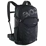 EVOC STAGE 18, Backpack (verstellbare Schultergurte durch BRACE LINK, AIR FLOW CONTACT SYSTEM, inkl. Trinkblasenfach, Werkzeugfach und Komprimierungsgurte, One Size), Black