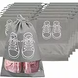 12 Stück Schuhbeutel,Schuhtasche Reise,Staubdicht Schuhtaschen,Tragbare Schuh Taschen mit klarem Fenster,Non-Woven Staubdicht Shoe Kordeltasche,zur Trennung von Schuhen Reisezubehör (12)