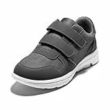 JOMIX Laufschuhe mit Klettverschluss Frühling Atmungsaktiv Turnschuhe Schnürer Sportschuhe Sneaker für Herren (Grau, 43 EU, SU9501)