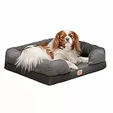 Ferplast Orthopädisches Bett für Hunde MEMOR-ONE M Memory Foam, 64 x 52 x 16.5 cm, Grau