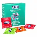 Durex Überrasch Mich Kondome-Mix – Mischung mit 4 verschiedenen Kondom-Sorten zum Ausprobieren – 30er Pack (1 x 30 Stück)