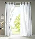 Gardinenbox 2er Set Vorhänge Schal Schlaufen »Berlin« HxB 245x140 cm Weiß Blickdicht Microsatin Lichtdurchlässig Kräuselband Uni Matt, 20400N2