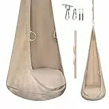 MAMOI® Samtkokon – Hängesessel für Innenräume mit weichem Kissen, eleganter Hängesitz mit Griffen, Premium-Samt, robuste Konstruktion mit Aufhängeelement